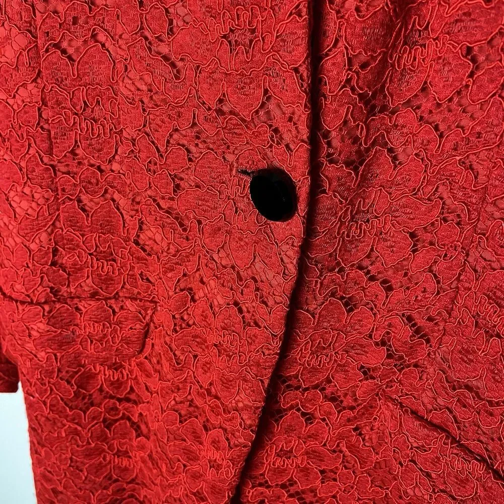 Christian Dior Vintage Red Blazer‎ Jacket Lace Size 6​